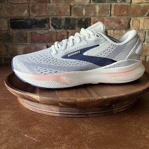 Brooks Adrenaline GTS 24 Road Running Grey Blue Peach Women's 9.5 Shoes Sneakers